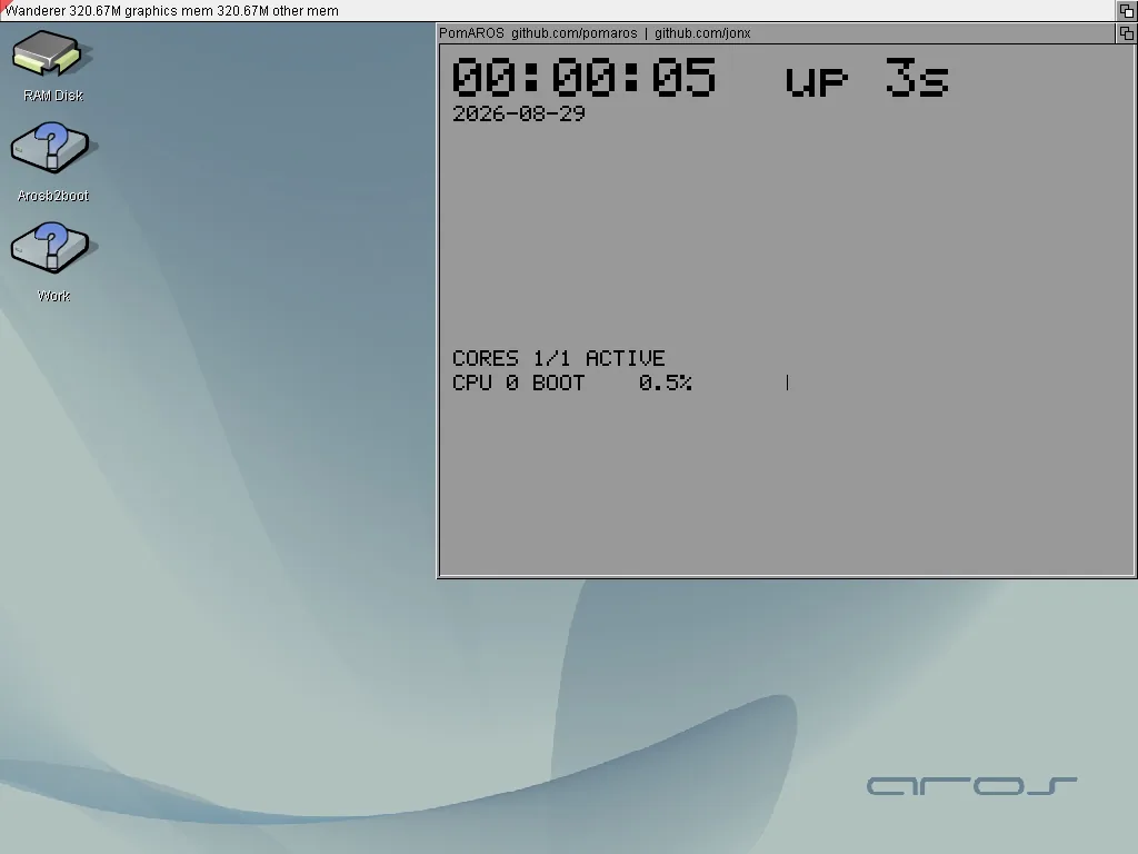 PomAROS QEMU desktop